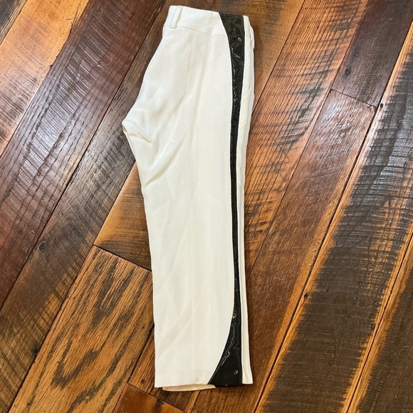Norisol Ferrari Silk Blend Cropped Pants with Black Stripe on side - Size 6 - Picture 3 of 7